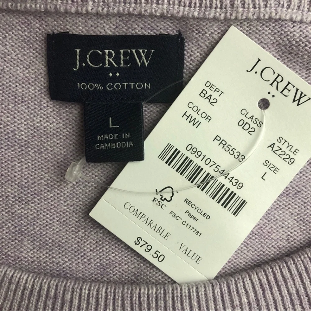 NWT J. Crew Lavender Crewneck Sweater